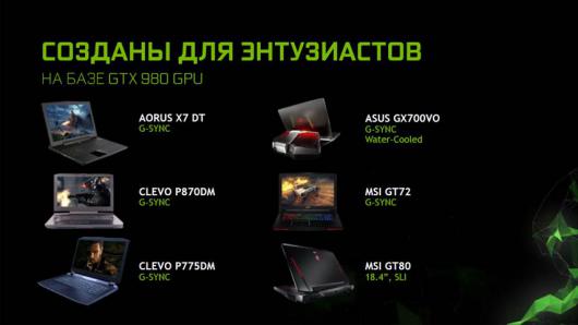 Графика NVIDIA GeForce GTX 980 появится в ноутбуках